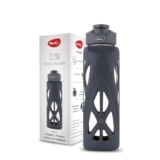 Pigeon 750 ML Clear Glass Water Bottle with Protective Silicone Cover | Glass Water Bottle for Office, Home, Fridge, Gym, Travel | BPA Free Glass Bottle | Grey
