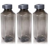 Wonder Plastic Prime Atlanta 600 Fridge Bottle Set, Grey Color, Set Of 3 Bottles, 600 Ml, Made In India