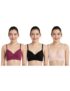 Amazon Brand – Symbol Women’s Cotton Stretch Padded Wire Free Medium Coverage T-Shirt Bra (Pack of 3) (BRA-13 Cont_Blck-Blush-Wine_40D)