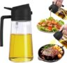 JB’S LAND Oil Sprayer Bottle for Cooking 2-in-1 Dispenser & Mister | 16oz/470ml Olive Oil Spray Bottle with Handle, Leakproof Glass, Adjustable Nozzle for BBQ, Salad, Air Fryer & Kitchen Use