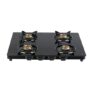 Havells GEOSLIM Gas stove |4 Heavy Duty Forged Brass Burner|6 mm Toughened Glass|Premium Valves|Removable Drip Tray|Soft Touch Knobs|5 year Warranty on Burners, Glass & Valves by Havells (Black)