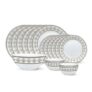 Larah by Borosil Syrah Kohinoor Series Opalware Dinner Set | 19 Pcs for Family of 6 | Microwave & Dishwasher Safe | Bone-Ash Free | Crockery Set for Dining & Gifting | Plates & Bowls | White