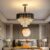 Weldeccor®Luxury Crystal Chandelier for Living Room Bedroom | Black Gold Modern LED Ceiling Light | Designer Hanging Lamp for Hall Dining Foyer (BG-400mm)