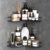 MollisHomes Bathroom Shelf Organizer with Magic Stickers | Self-Adhesive | Rectangular Shower Caddy -Sleek Black Powder Coated- Ideal for Kitchen Essentials and Bathroom Accessories | Pack of 1
