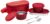 Amazon Brand – Solimo Lunch Box Set with Bag (Office, School & Travel) | 2 Round (400ml Each) & 1 Oval 600ml Steel Inner Containers with Cutlery | Microwave Safe | Leakproof – Red