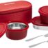 Amazon Basics Stainless Steel Pet Feeding Bowls for Dog & Cats | Anti Slip Base | 2 Pcs Set | Canister & Pet Bowl in Black Color | Canister 1000 ml & Bowl 700 ml