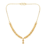 Elegant Gold Leaf Pattern Necklace with Pendant