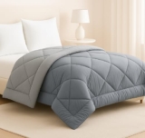 BSB HOME Luxury Reversible Comforter Double Size | Dual Color Soft Quilt for AC Room | Winter & Summer | Rainy Season Plush Microfiber | Solid Color Comforter – 90×100 Inches, Light Grey