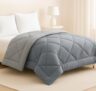 BSB HOME Luxury Reversible Comforter Double Size | Dual Color Soft Quilt for AC Room | Winter & Summer | Rainy Season Plush Microfiber | Solid Color Comforter – 90×100 Inches, Light Grey