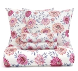 HOMEKART 220 TC Glace Cotton 5 Pc Bedding Set- 1 Double Bedsheet, 2 Quilted Cushion Covers with Zip & 2 Pillow Covers- Soft, Durable & Luxury Feel, 90×100 in -Pink