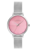 French Connection | Analog Pink Dial | Silver Stainless Steel | Watch for Women – FCN049A