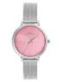 French Connection | Analog Pink Dial | Silver Stainless Steel | Watch for Women – FCN049A
