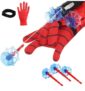 Spider Web Shooters Wrist Set – Superhero Launcher Toy with Sticky Wall Soft Bomb, Ideal for Kids Cosplay and Interactive Play.