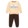 LuvLap Baby Girls Full Sleeve Sweatshirt & Pyjama Set Pack Of 1, Cotton Rich Fleece, Mango, M (3 to 6 Months)