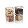 AQUAWARE Air Tight Containers For Kitchen Storage Set, Fridge Storage Boxes, Kitchen Containers Set Transparent (700 Ml Set Of 4)