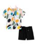 Boys twill fabric Printed Co-ord Set|Boys Combo Set Flavour Black 6-12 Month