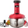 Itemy Premium 2 in 1 Push Chopper 800ml | Vegetable Cutter with Stainless Steel Blades | Easy Hand Press Food Chopper for Onion, Garlic, Salad, Fruits & Nuts | BPA-Free & Compact Design (1)