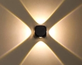 Desidiya® LED Outdoor UP Down Wall Light (Pack of 1) IP-65 Rainproof & Shockproof Alluminium Body 4 Way Exterior Wall Step Light Fixture (Warm White)