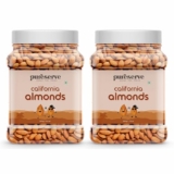 Pureserve Natural California Almonds 1Kg (500g*2) – Whole Badam Giri | High in Protein, Fiber & Essential Nutrients | Boosts Immunity & Energy | 100% Natural, Gluten-Free Superfood | Dry Fruits