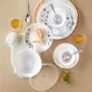 Larah by Borosil Silk Series Luna Opalware Dinner Set with Steel Spoon | 41 Pcs for Family of 6 | Microwave & Dishwasher Safe | Bone-Ash Free | Crockery Set for Dining & Gifting | Plates & Bowls
