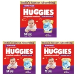 Huggies Complete Comfort Wonder Pants | Pant Style Baby Diapers Medium Size (M), 228 Count | India’s Fastest Absorbing Diaper, Prevents Diaper Rash, Ideal for 7 to 12 Kgs (76 Count, Pack of 9)