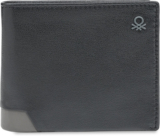 United Colors of Benetton Men Casual, Formal Black Genuine Leather Wallet(10 Card Slots)