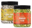 GreenFinity Raw Pumpkin, Sunflower Seeds for Eating Protein and Fibre Rich Food For Immunity Booster Diet Food Pack of 2-250g (JAR Pack)