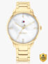 TOMMY HILFIGER Paige Tommy Hilfiger White MOP Dial Gold Stainless Steel Strap Analog Watch  – For Women