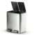 TRAMONTINA 2-in-1 Dual Compartment Dustbin 16L (8L+8L) | Stainless Steel Wet & Dry Trash Can | Soft-Close | Removable Inner Buckets | Anti-Fingerprint | Rectangle Bin
