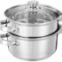 Homeor Counter Top 2-TierFruit & Vegetable Basket For Dining Table, Centre Table I Metal Fruit Bowl or Bread Basket Vegetables Storage Organizer Holder, Multi-Purpose Basket for Kitchen & Home, Chrome