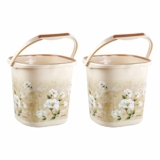 Nayasa Sqr Ring Marble Bathroom Set_Bucket 18 Ltrs 2 Pcs Set_Brown
