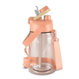 MILTON Eros 1000, 2-in-1 Sip or Gulp Lid Water Bottle 960ml | Unbreakable – Crystal Clear Plastic | Leak-Proof & BPA-Free, One-Click Open | Ideal for School, Office, Gym & Travel Use, Peach