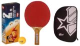 DHS TT Ball 40MM 2 Star Orange (10 Pcs Box) 60 PCS with Smart PRO TT BAT Moon and DHS BAT Cover