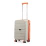 Provogue Cascade Hard-Sided PP 55 Cm Suitcase/Cabin Trolley Bag Small| Expandable Space with 8 Wheels Trolley Bags for Travel |Combination Lock|5 Year Warranty (Timberwolf Grey/Burnt Orange)