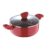 Bergner Bellini Plus Non Stick Casserole/Biryani Pot/Handi with Glass Lid 32cm, 9 Litre, Induction Base, Red, Gas Ready