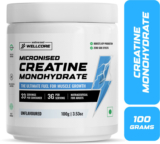 Wellcore Micronised Creatine Monohydrate | Lab Tested | Enhanced Absorption | 100% Pure Creatine(100 g, Unflavored)