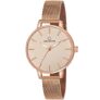 Carlington Big Dial Women’s Analog Watch With Stainless Steel Mesh Strap, Adjustable Clasp and Water Resistant Body (Silver/Rose Gold/Black Dial) | Rakhi Gift for Sister and Girls
