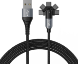 boAt 2-in-1 Cable 3 A 1.5 m Micro-Axis(Compatible with Mobile, Laptop, Tablet, Black, Grey, USB Type A To USB Type C)