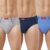 Rupa Jon Plain Brief for Men, 100% Cotton Fabric, Inner Elastic, Pack of 3