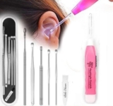 JustLatest Ear Wax Cleaner 6Pcs + LED Ear Cleaner, Ear Cleaning Tool, Ear Wax Remover Tool Kit, Ear Buds, Ear Cleaner Tool, Ear Wax Removal