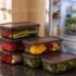 HomeWiz Fridge Storage Containers 1400ml x6 | Air Tight Storage Container Set | Fridge Organiser Storage Boxes |Food Grade BPA-Free Plastic Containers |Stackable, Transparent, for Fruits & Vegetables