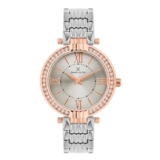 Daniel Klein Analog Silver Round Dial Silver Metal Strap Stone-Studded Water-Resistant Wrist Watch for Women Girls, Ladies DK11138-8