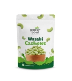 Paper Boat Wasabi Cashew | Roasted & Crunchy Spiced Cashew Nuts with Real Wasabi Flavor | Bold & Zesty Snack | Resealable Pack | 125g