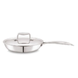 CELLO Tri-Ply 22 cm Stainless Steel Cookware Fry Pan 1.5 LTR | Tri-Ply Bottom Fry Pan with SS Lid | Induction and Gas Stove Friendly | Dishwasher Safe | Silver