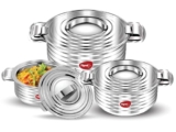Pigeon HotPot Insulated Stainless Steel Casserole 1,1.5,2.5 litres, Insulated Thermal Serving Bowl, Keeps Food warm for Long Hours, Food Grade,