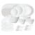 Larah by Borosil 47 pc Opalware Dinner Set for Family of 8 (White)