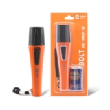 Orient Electric Bolt LED Torch Light | Orange & Black, Pack of 1