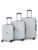 Teakwood Set of 3 8 Wheels Trolley Bag, Hard Cabin with Zipper Closure, Adjustable Push Button & Cross Side Strap, Number Lock System 360 Degree (Set of 3, Silver)