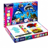 Negi Hobby Arts Senior Water World Stencil Art & Craft Kit with Glitter Colors | Reusable Ocean Theme Drawing Stencils, Creative DIY Activity Set for Kids Ages 5+