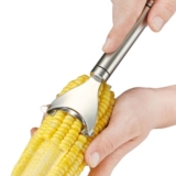 Stainless Steel Corn Peeler with Ultra Sharp Blades | Ergonomic Corn Kernel Stripper & Remover Cutter for Effortless Peeling